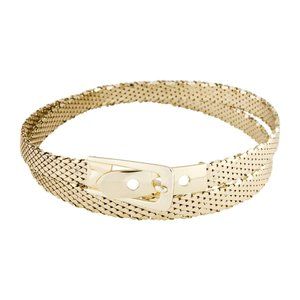 Whiting and Davis Gold Tone Metal Belt